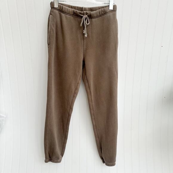 Elwood Core Organic Cotton Sweatpants Vintage Brown Brushed Terry Small - Picture 6 of 7